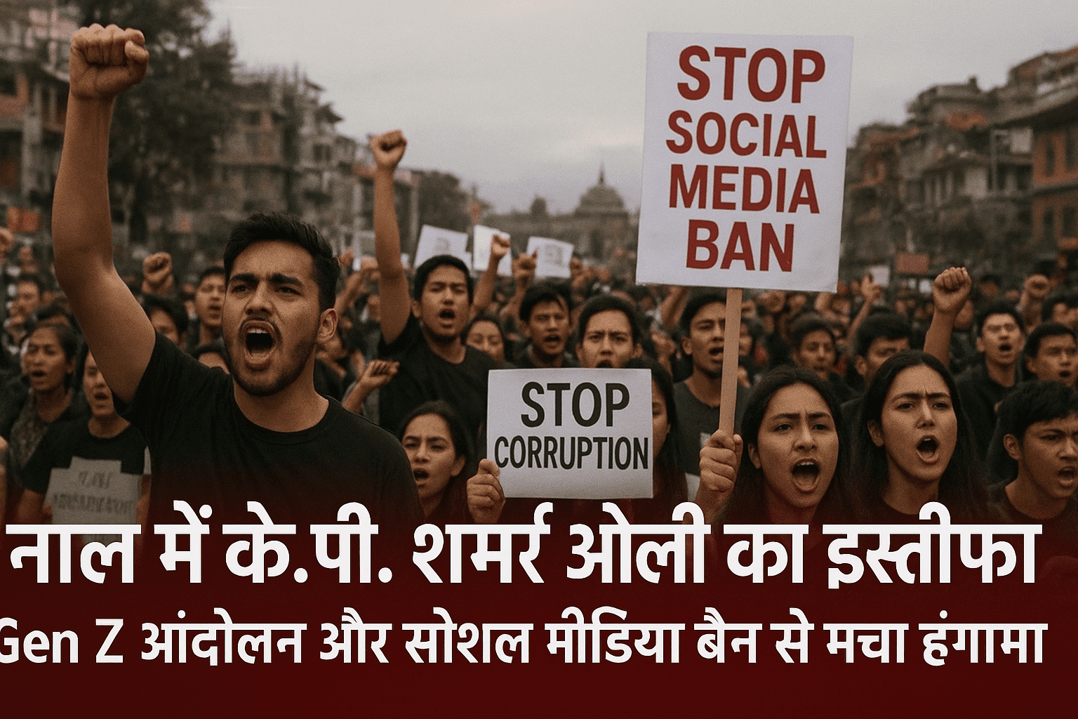 नेपाल में KP Sharma Oli' का इस्तीफा: Gen Z आंदोलन और सोशल मीडिया बैन से मचा हंगामा